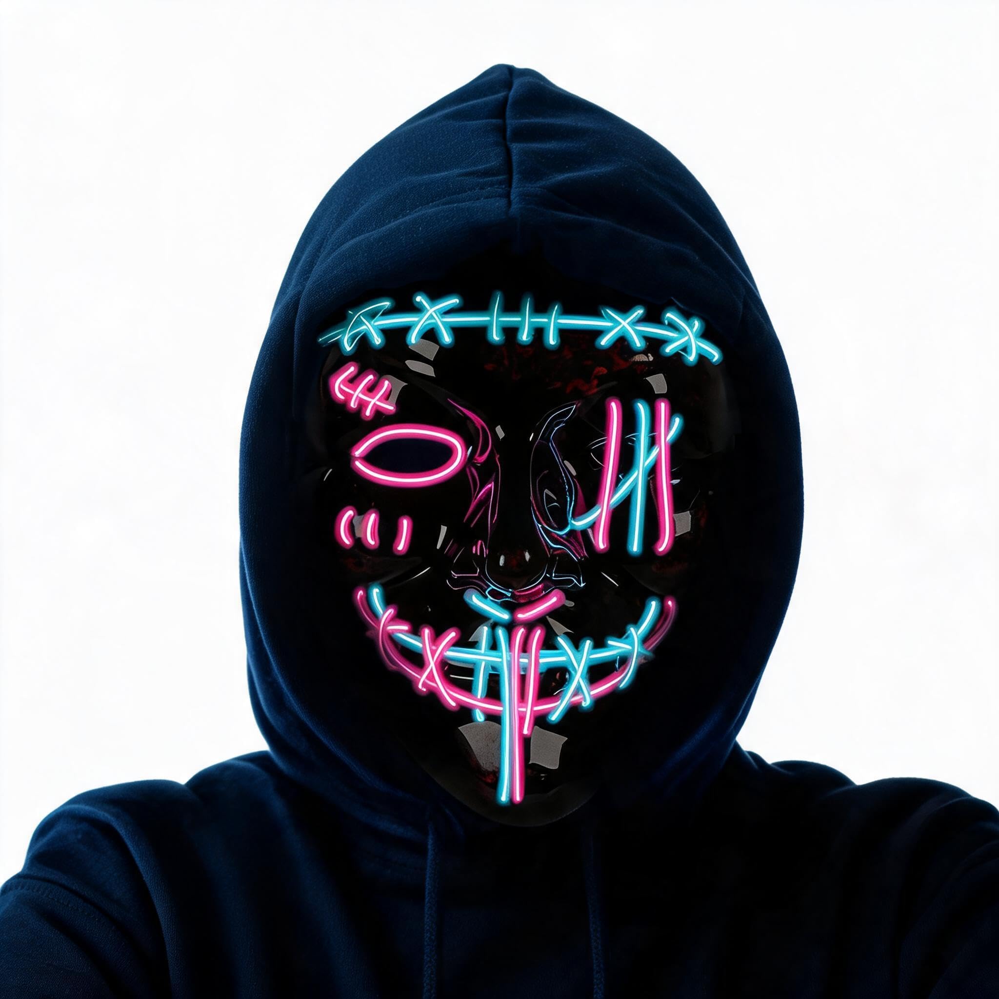 Led Purge Mask Halloween - หน้ากากฮาโลวีนแบบมีไฟ LED 3 ชิ้น หน้ากาก LED