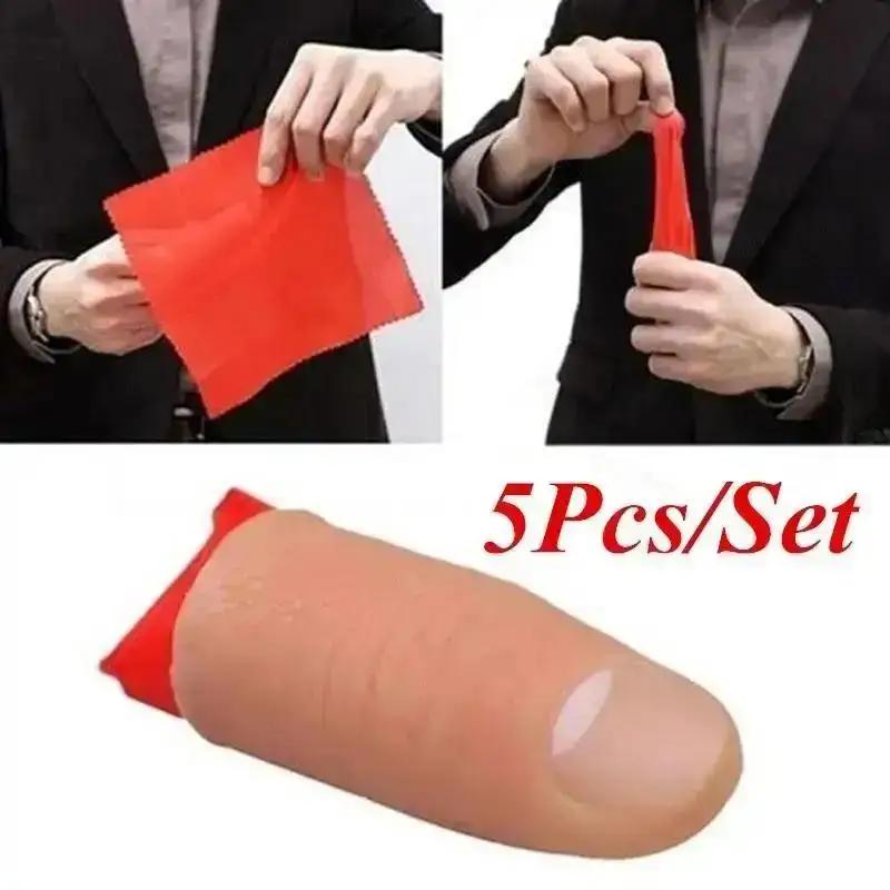 Thumb Tip Magic Trick Set - 5 ชิ้น/เซ็ตร้อนปลอมนุ่ม Thumb TIP Finger Close