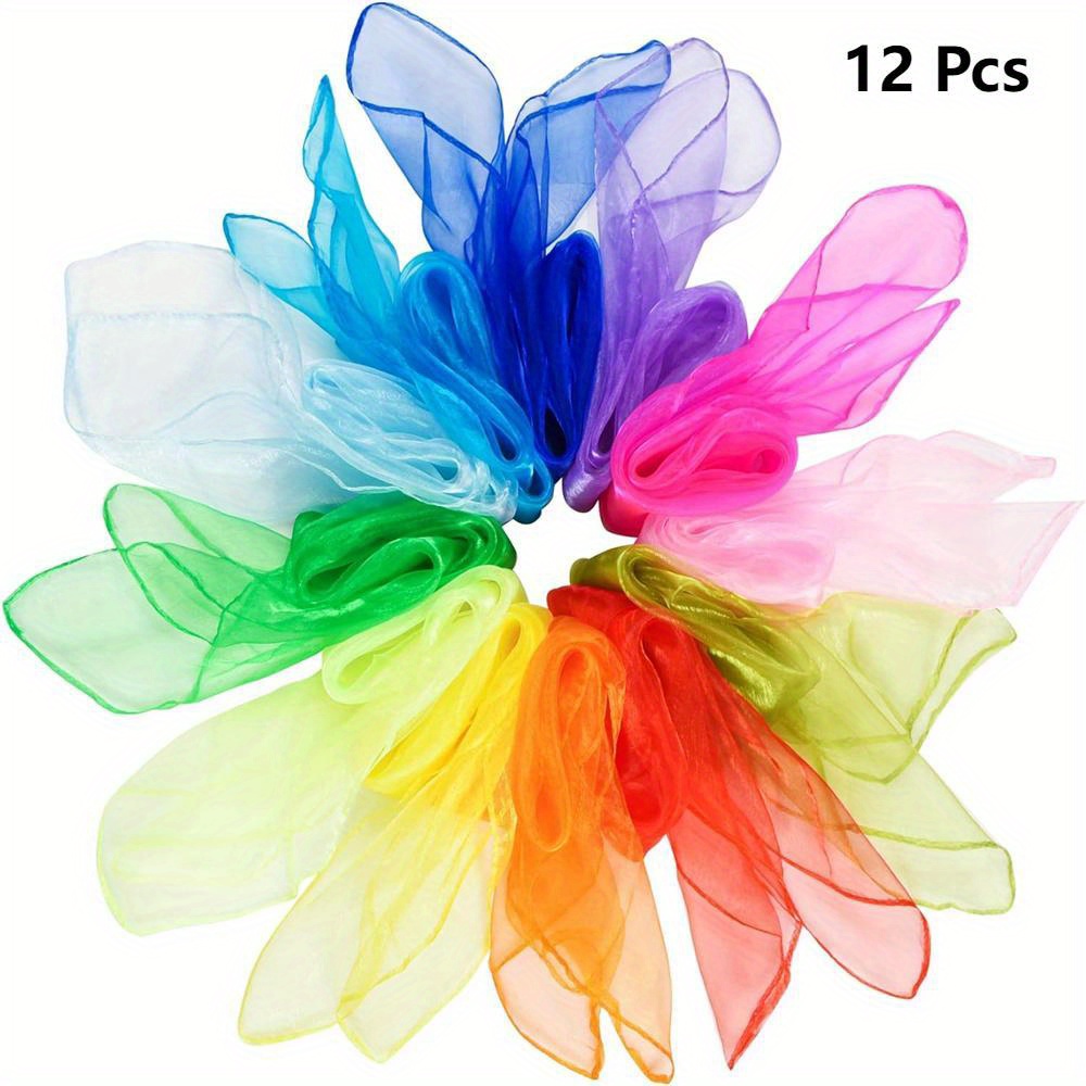 Magic Tricks - 10 pcs/12 pcs สไตล์ใหม่ Juggling ผ้าไหมเต้นรําผ้าพันคอ