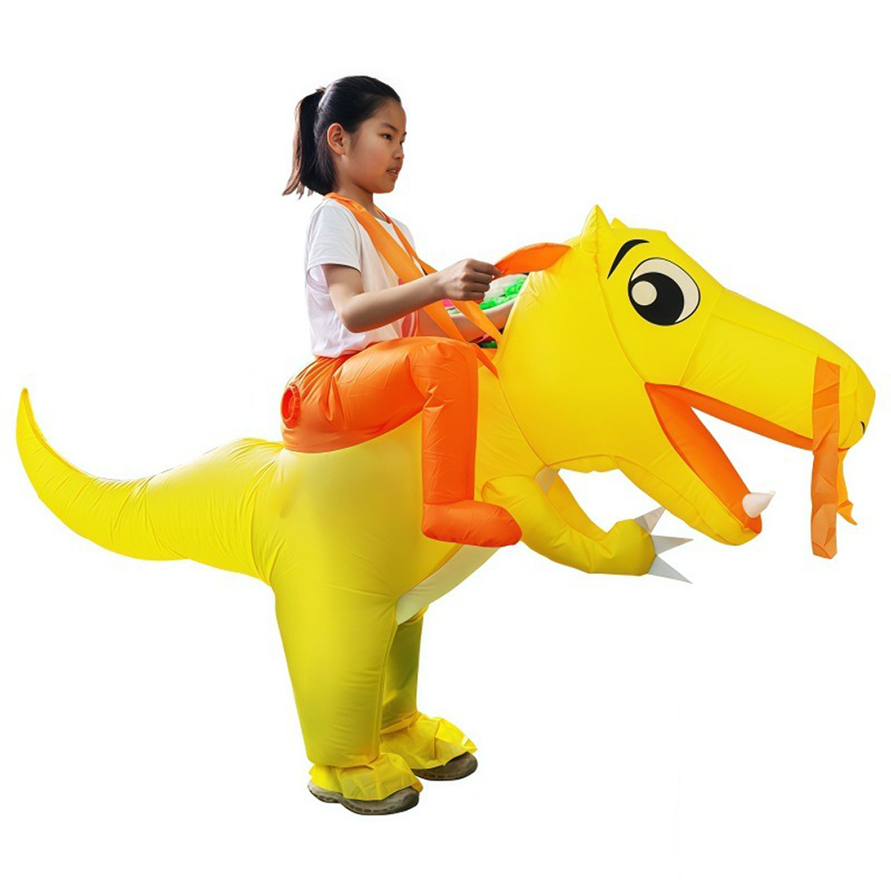 Inflatable Dinosaur Costume Adult - ชุดไดโนเสาร์เป่าลมสำหรับเด็ก สีเหลือง ตุ๊กตาสัตว์การ์ตูน ชุดแฟนซีสำหรับงานเทศกาล ปาร์ตี้ การแสดงบนเวที