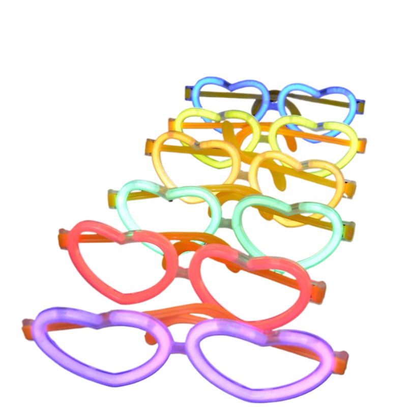 Glow In The Dark Party Glasses - 20 ชุดแว่นตาเรืองแสงรูปหัวใจสำหรับงานปาร์ตี้ DIY อุปกรณ์เรืองแสงสำหรับงานปาร์ตี้ ของใช้สำหรับผู้ใหญ่และเด็กในวันเกิดและฮาโลวีน