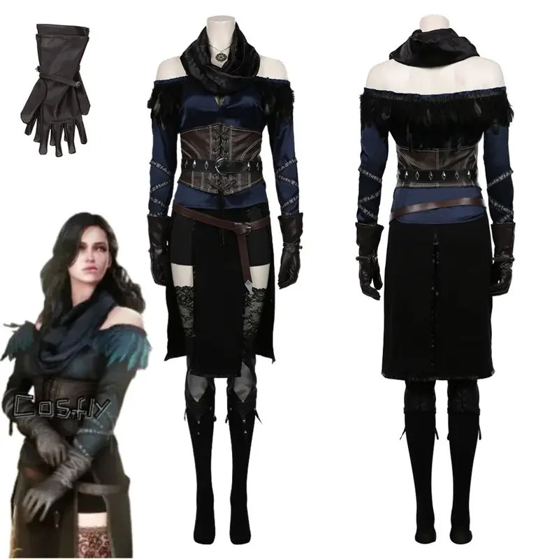 Medieval Renaissance Dress Women - Yennefer คอสเพลย์ Fantasia เครื่องแต่งกายปลอมตัวสําหรับเสื้อผ้าผู้หญิง Roleplay ยุคกลางเครื่องแต่งกายหญิงฮาโลวีน