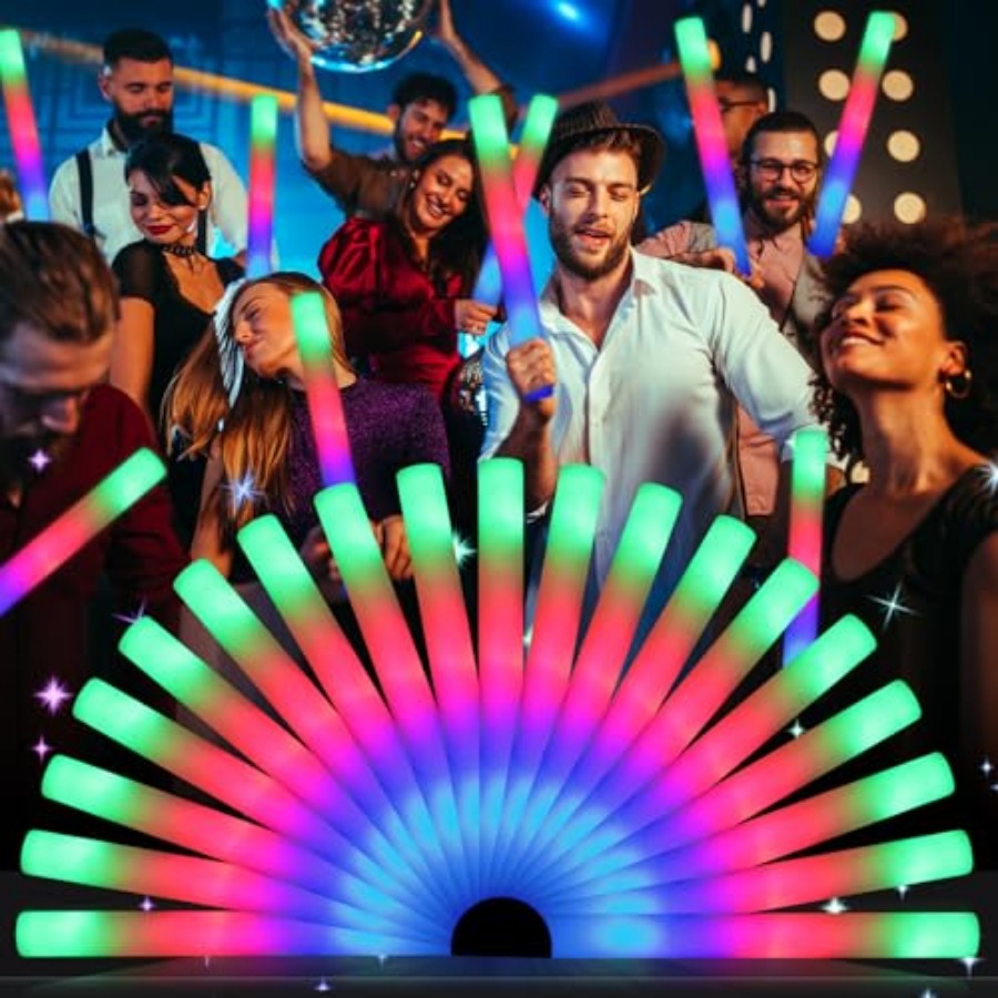 Flashing Led Foam Sticks Party - แพ็คแท่งโฟมเรืองแสง, แท่งโฟม LED จำนวนมาก, แท่งโฟมเรืองแสงพร้อมไฟกระพริบหลากสี 3