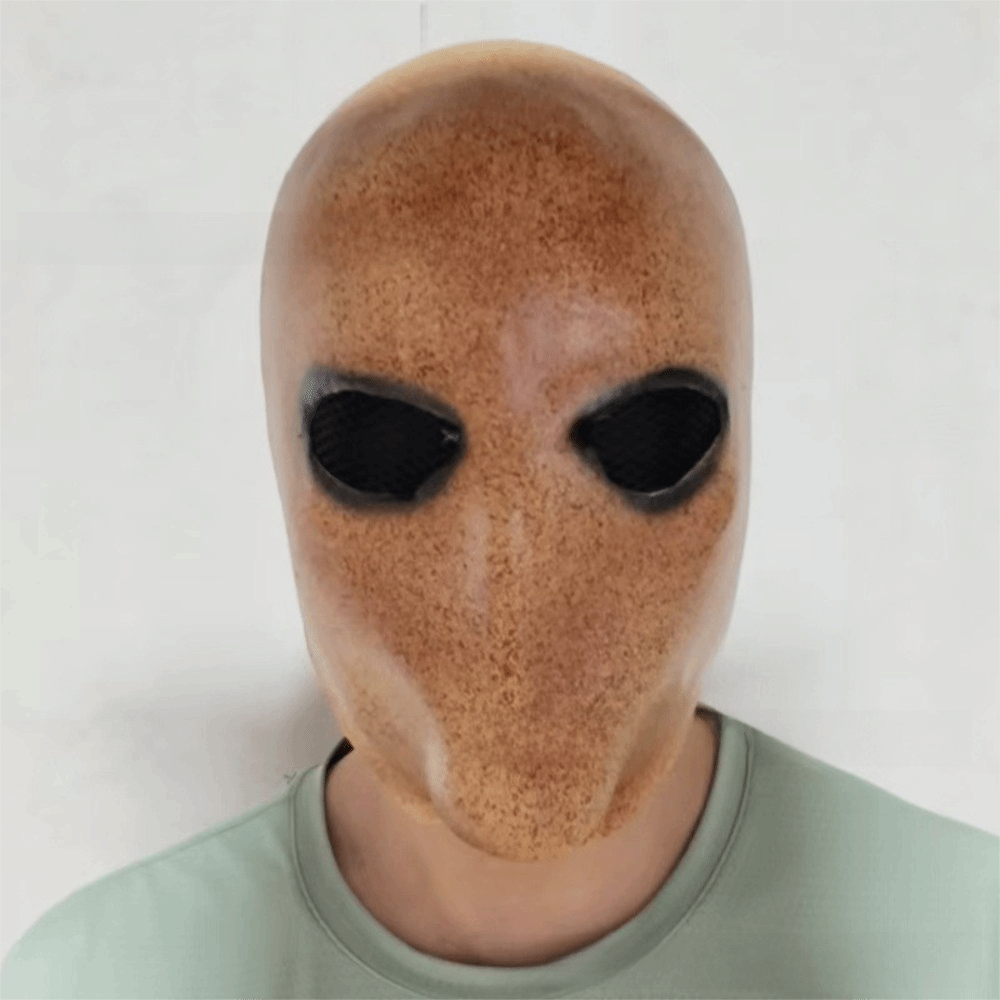 Latex Alien Mask Realistic - หน้ากากสลิมแมนฮาโลวีนแบบไม่มีหน้า ปลอดสารพิษ ชุดแต่งกายเอเลี่ยน หน้ากากยางรูปหัวกะโหลก สมจริง 3