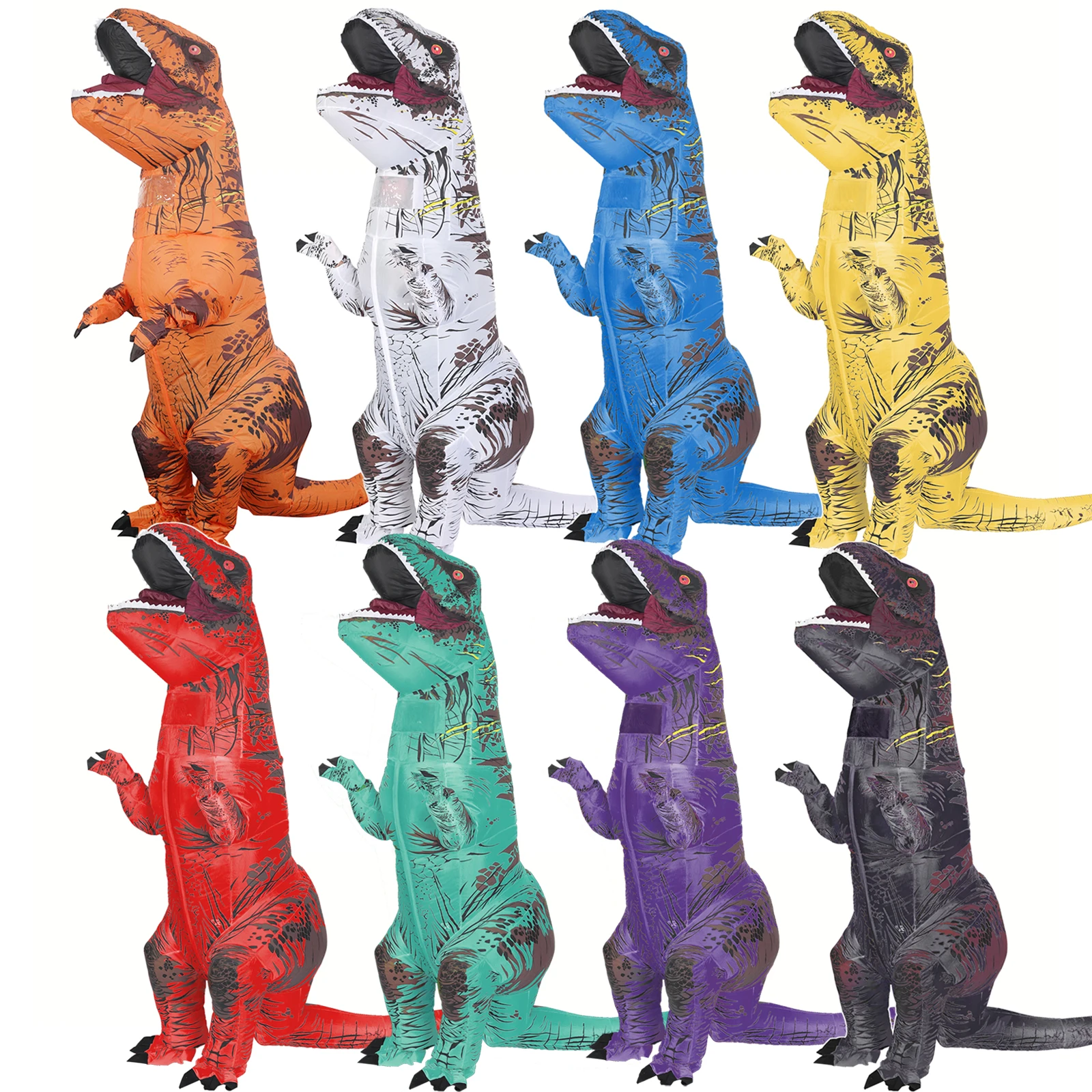 Inflatable Dinosaur Costume Adult - Tyrannosaurus ชุดไดโนเสาร์พอง T-rex สําหรับผู้ใหญ่แฟนตาซีพองบทบาทเล่นแฟนซีฮาโลวีน Mascot Party