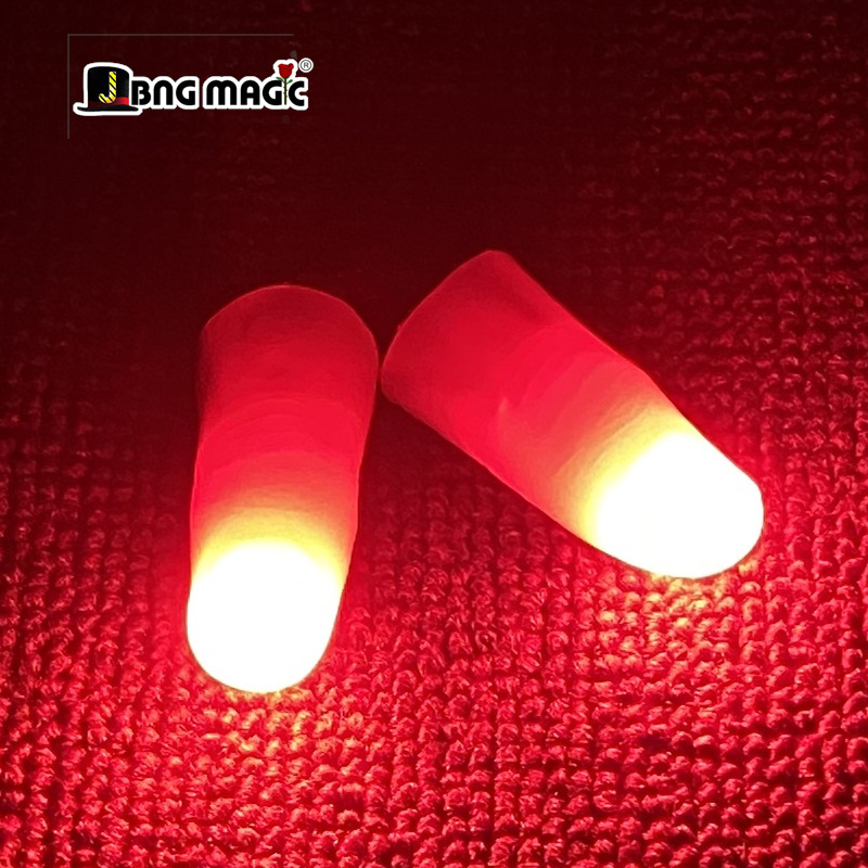 Thumb Tip Magic Trick Set - Professional Light-คู่ชุดสีแดงMagic Tricks LED Thumb Tips