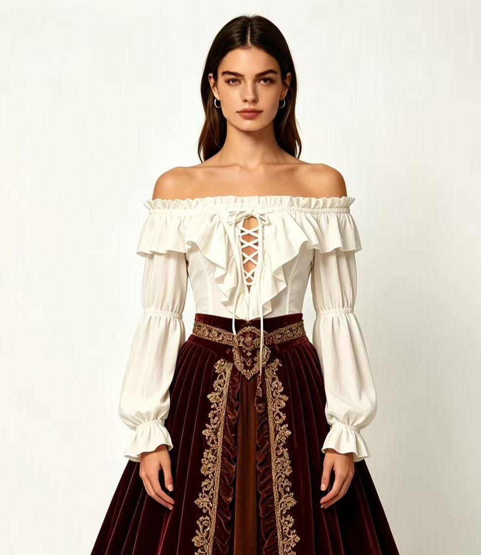 เสื้อโจรสลัดผู้หญิง ชุดชาวนาสไ - Costumes บทวิจารณ์และราคา