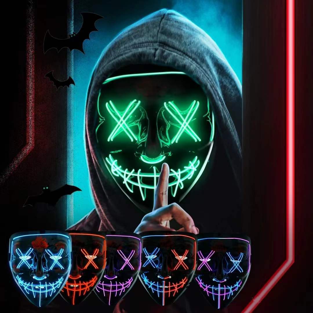 หน้ากากนีออน LED ไร้สาย เรืองแ - Led Purge Mask Halloween บทวิจารณ์และราคา