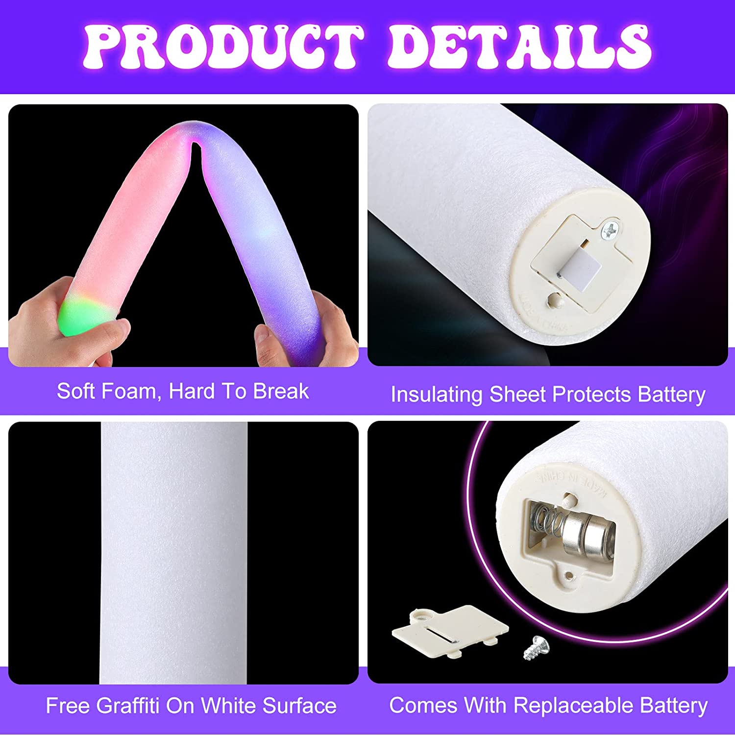 แท่งโฟมเรืองแสง LED 30/60ชิ้นแ - Flashing Led Foam Sticks Party บทวิจารณ์และราคา