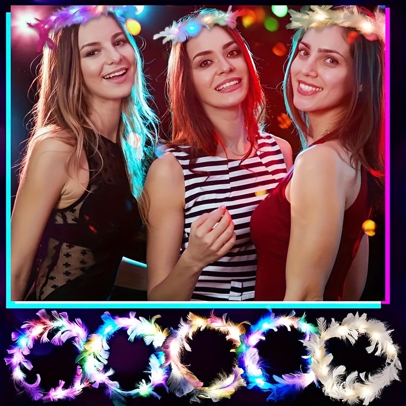 ที่คาดผมมงกุฎขนนก LED 10ชิ้น,  - Glow In The Dark Party Glasses บทวิจารณ์และราคา