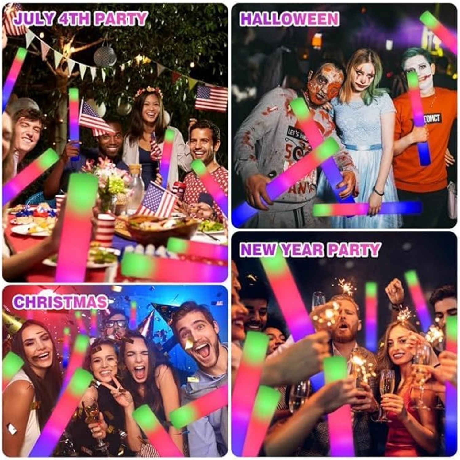 แท่งโฟมเรืองแสง LED 50 ชิ้น ติ - Flashing Led Foam Sticks Party บทวิจารณ์และราคา