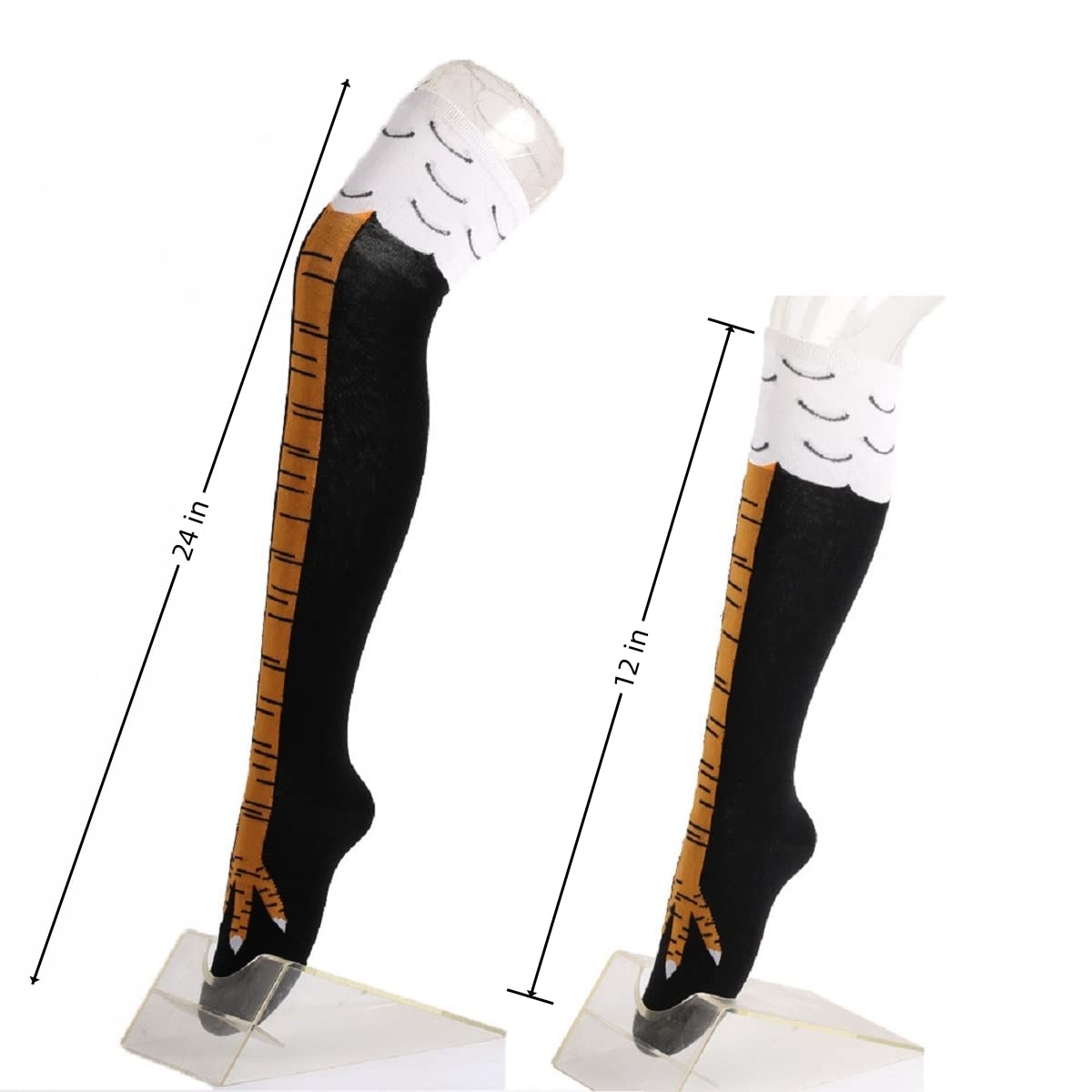ผู้หญิงต้นขาสูงถุงน่องไก่พิมพ์ - Funny Chicken Leg Socks บทวิจารณ์และราคา