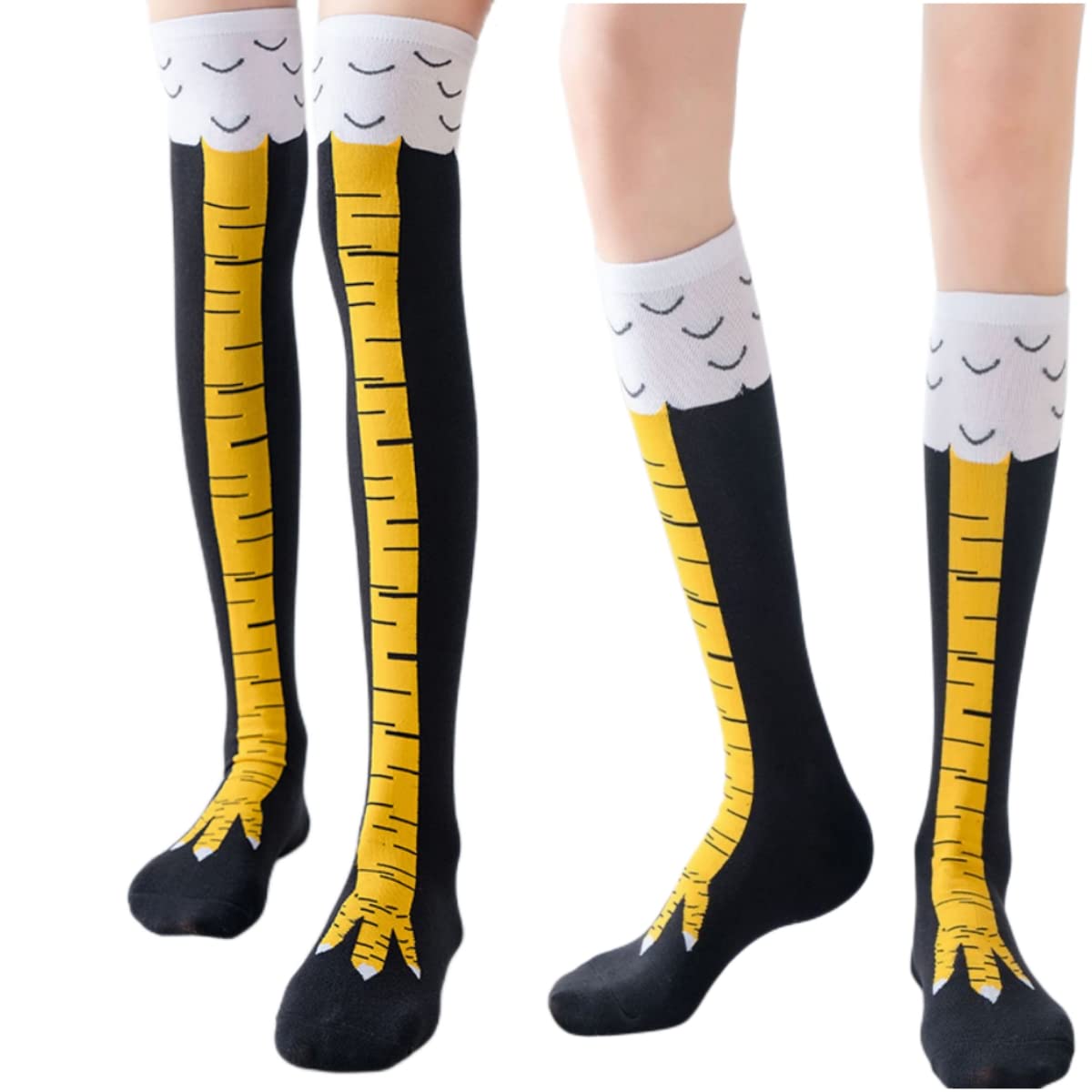 ผู้หญิงต้นขาสูงถุงน่องไก่พิมพ์ - Funny Chicken Leg Socks บทวิจารณ์และราคา