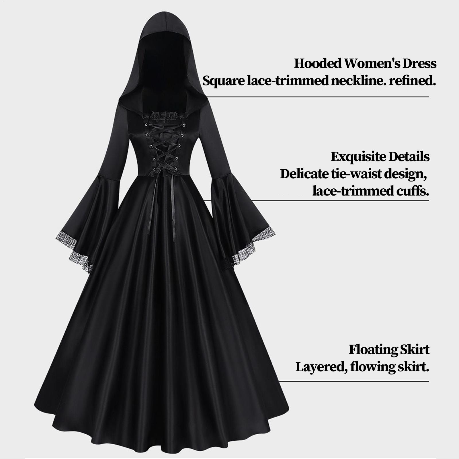 ชุดแม่มดฮาโลวีน ชุดเดรสยาวสไตล - Medieval Renaissance Dress Women บทวิจารณ์และราคา
