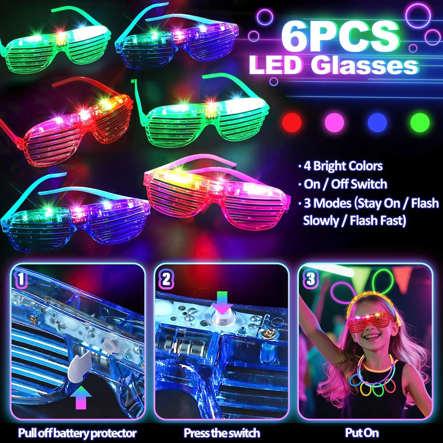 แว่นตาเรืองแสง 128 ชิ้น กิ๊บติ - Glow In The Dark Party Glasses บทวิจารณ์และราคา