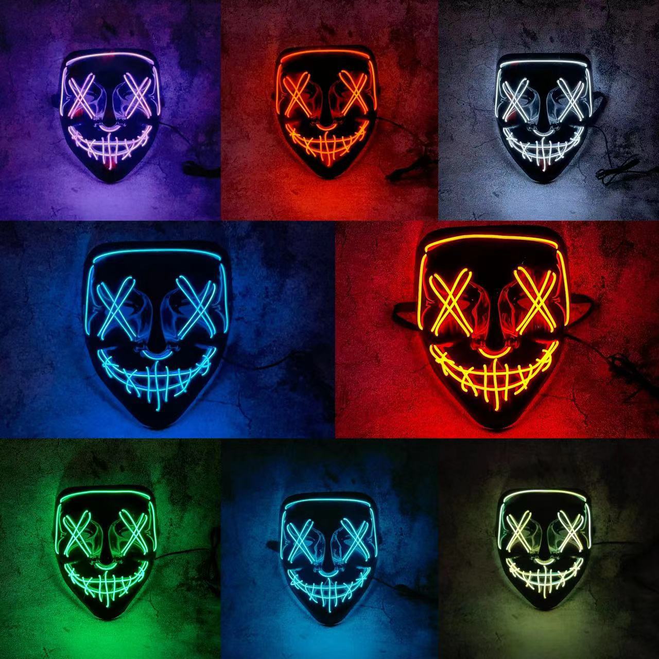 หน้ากากนีออน LED ไร้สาย หลายสี - Led Purge Mask Halloween บทวิจารณ์และราคา