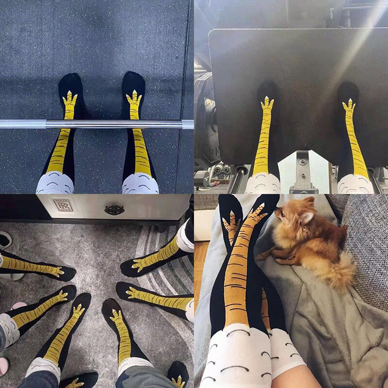 ถุงเท้าลายตีนไก่สำหรับผู้หญิง  - Funny Chicken Leg Socks บทวิจารณ์และราคา