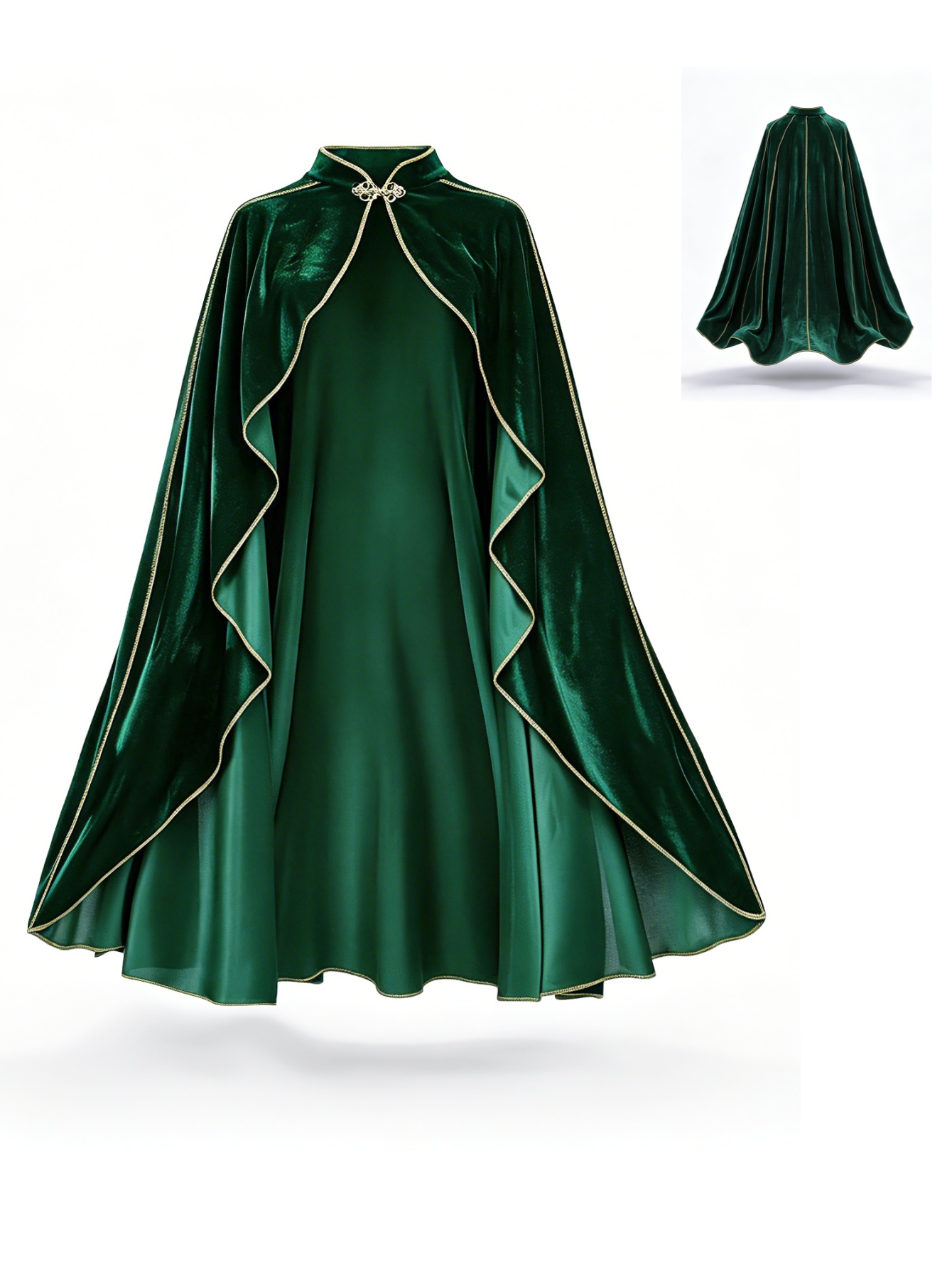 เสื้อคลุมกำมะหยี่สีเขียวสไตล์ว - Medieval Renaissance Dress Women บทวิจารณ์และราคา