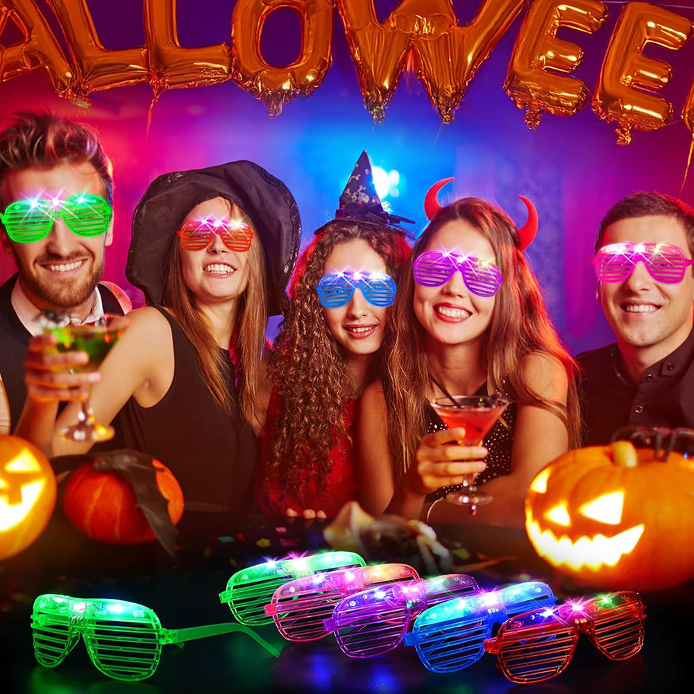 แว่นตา LED 6 สีนีออนเรืองแสงใน - Glow In The Dark Party Glasses บทวิจารณ์และราคา