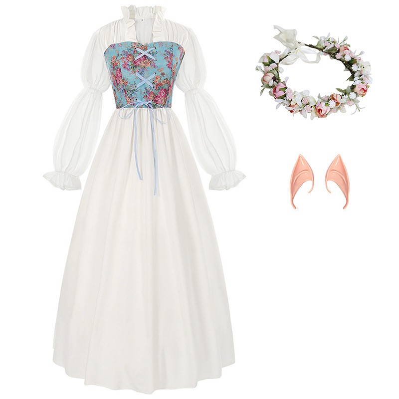 ชุดเดรสเอวสูงสไตล์เรอเนซองส์ พ - Medieval Renaissance Dress Women บทวิจารณ์และราคา