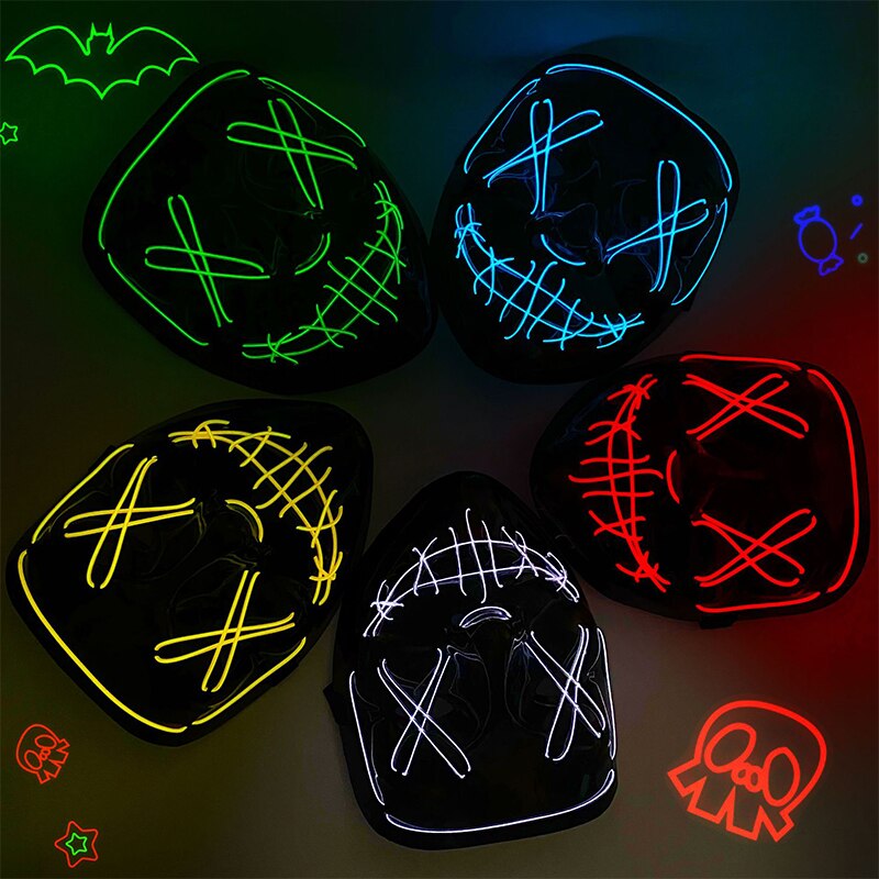 หน้ากากฮาโลวีน LED นีออน หน้าก - Led Purge Mask Halloween บทวิจารณ์และราคา